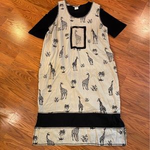 Vintage 90’s Dress Giraffe Two Piece Set Dress Safari Khaki Midi Maxi Dress